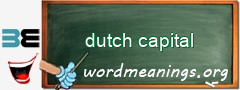 WordMeaning blackboard for dutch capital